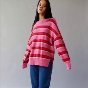 Urban Outfitters | Sweaters | Nwt Urban Outfitters Bdg Striped Knit Sweater  In Pink | Poshmark